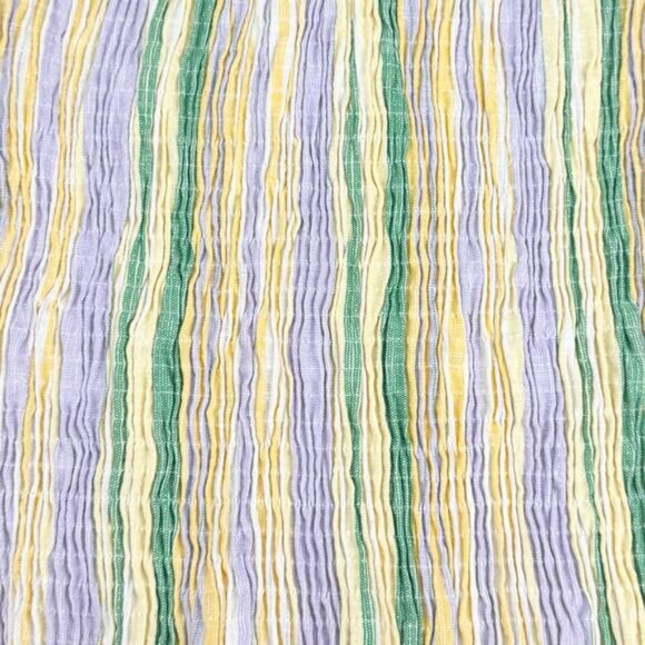 Zara The Valery Striped V-Neck Smock Long Sleeve Mini Shirt Dress Pastel XL - Picture 7 of 8